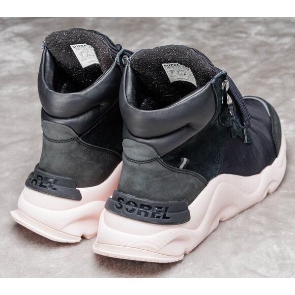 Sorel Kinetic RNEGD Conquest Black Pink Sneaker Waterproof Boots Womens Size 10 - Picture 9 of 16